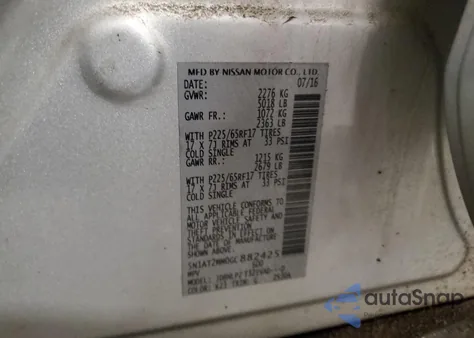 2016 Nissan Rogue S z USA, uszkodzony, nr VIN 5N1AT2MM0GC882425